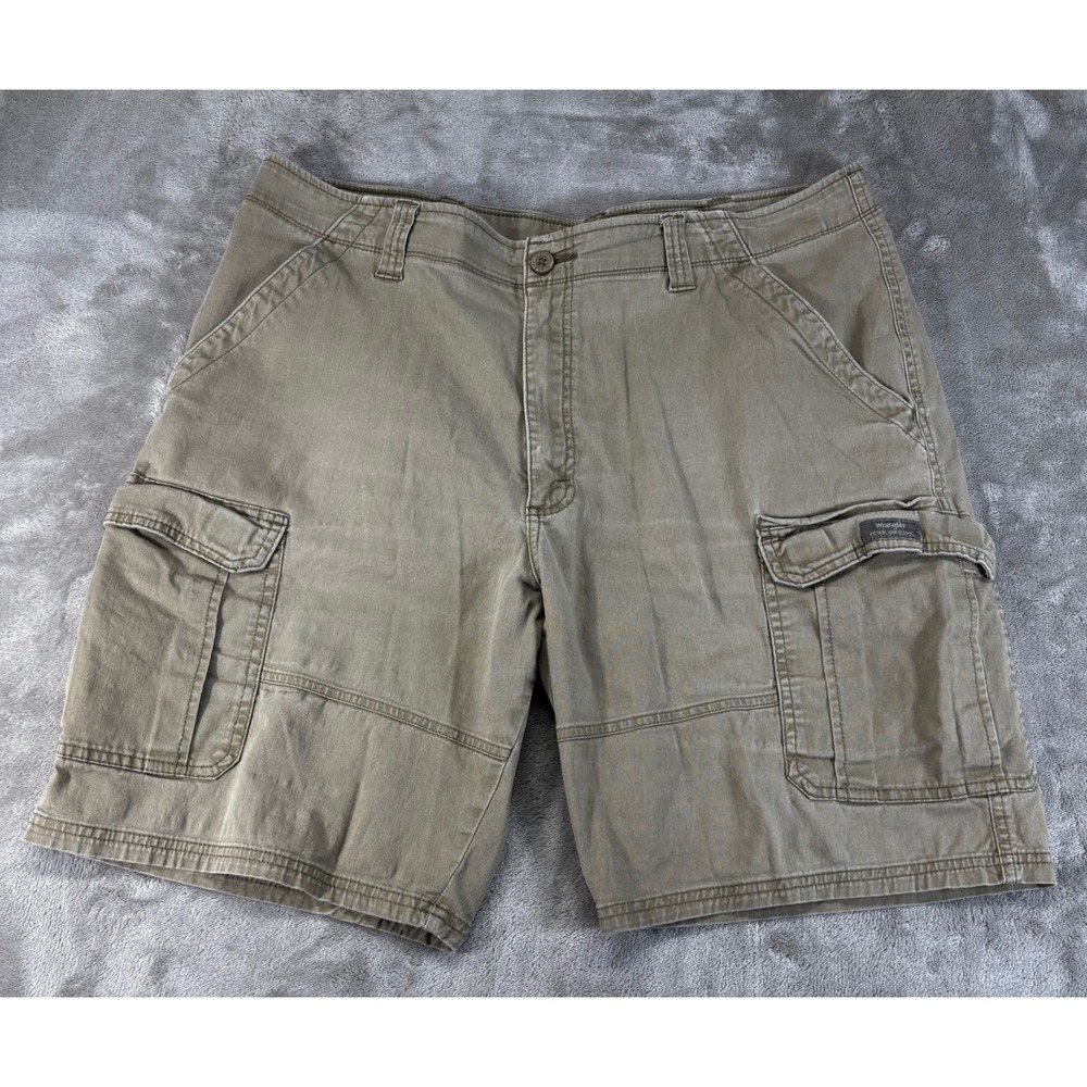 Wrangler Cargo‎ Shorts Mens 38 Olive Green Excellent Relaxed Fit 60AAWEW Stretch